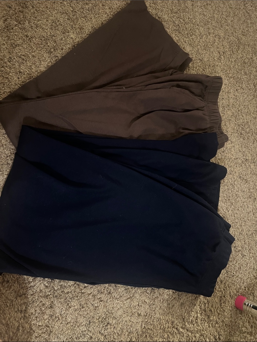 Woman Within Navy and Brown Pull-On Trousers